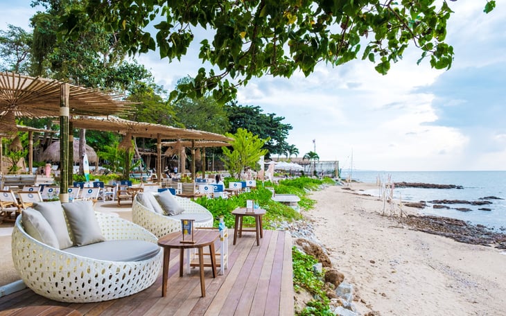 Pattaya Thailand, view of beachfront cafe
