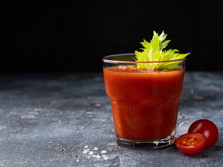 Bloody mary cocktail or mocktail