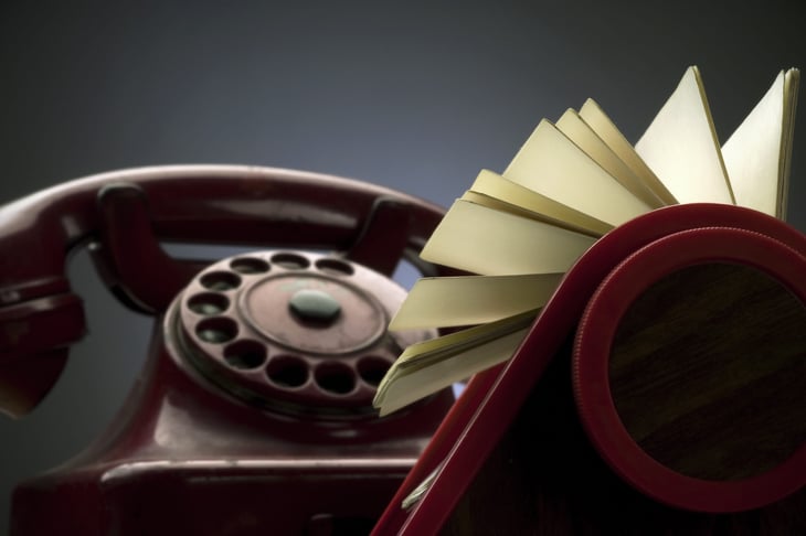 Rolodex and vintage phone