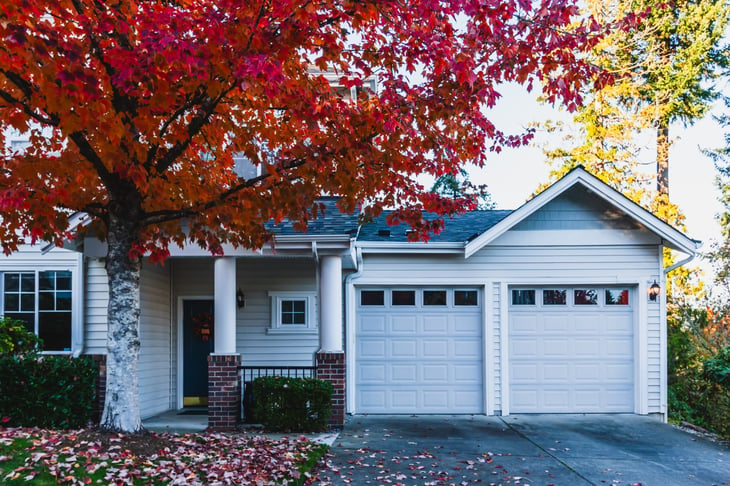 Residential home in autumn