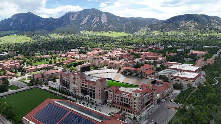 Folsom Field at The University of Colorado in Boulder, Colorado.