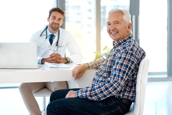 senior man at doctor visit