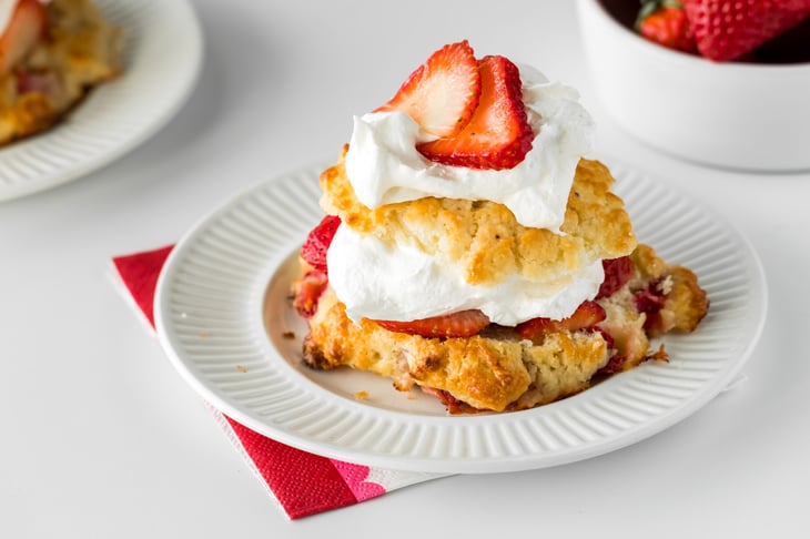 Homemade strawberry shortcake