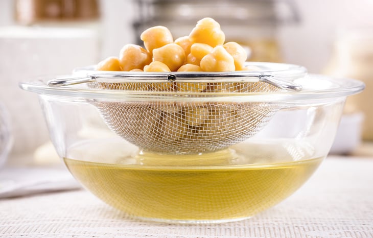Aquafaba is the liquid from cooking chickpeas and a vegan or vegetarian alternative to eggs and egg whites