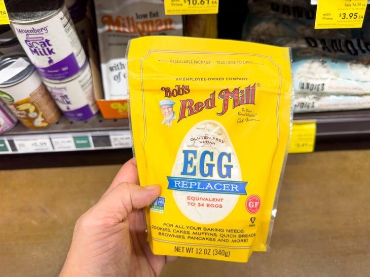 Bob's Red Mill Egg Replacer at a local grocery store.