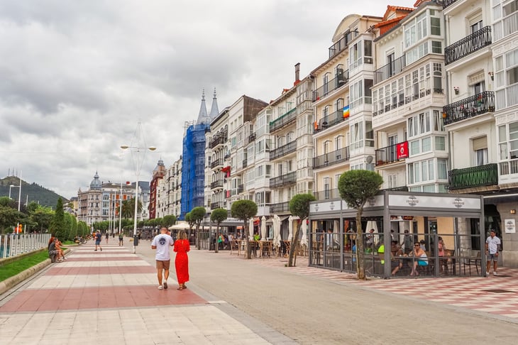 People walking in Castro Urdiales, Cantabria, Spain