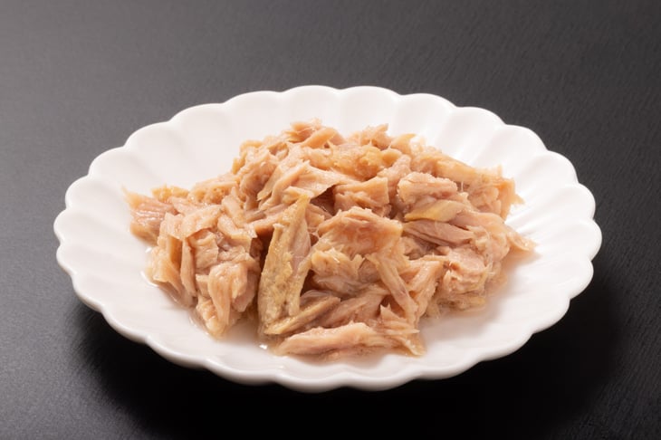 Pile of canned tuna