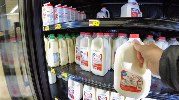 Great Value milk at Walmart