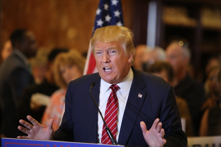 Donald Trump at a podium