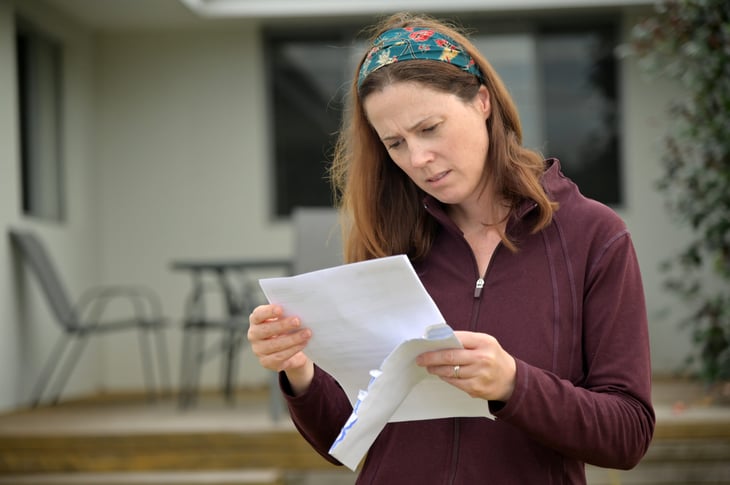 Upset homeowner looking a bill