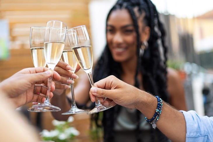 Toasting with Champagne
