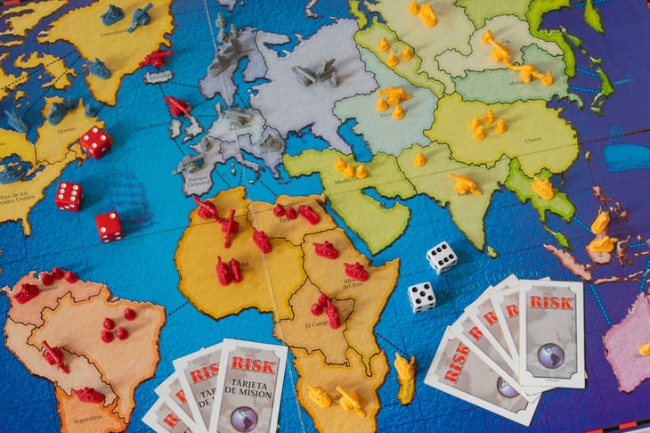 Map of classic Risk strategy board game