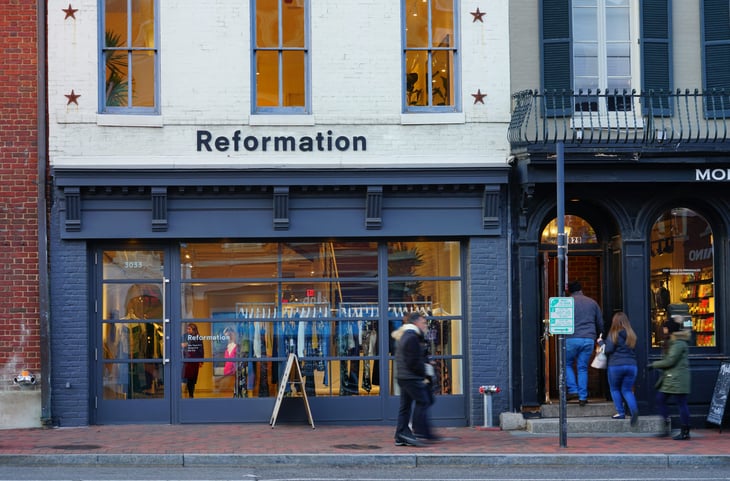 Reformation clothing store boutique storefront