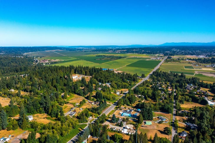 Snohomish Valley farms in the fall in Washington
