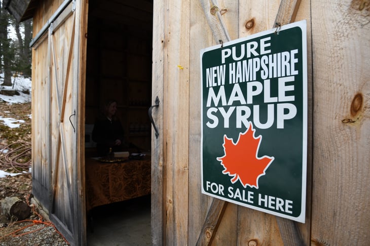 New Hampshire Maple Weekend in Lyndeborough. Syrup producers open their shacks to the public on Maple Weekend.