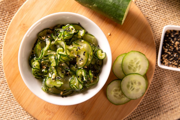 Sunomono cucumber dish