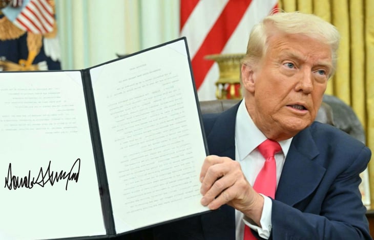 President Donald Trump signing executive order