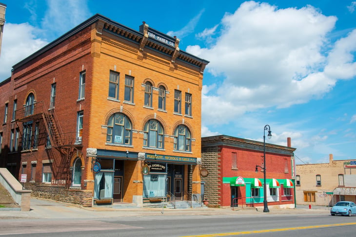 Main Street in downtown Malone, New York.