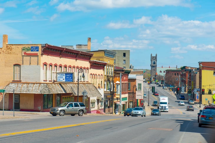 Main Street in downtown Malone, New York