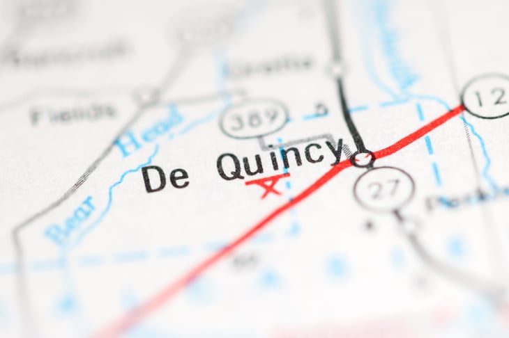 Map of DeQuincy, Louisiana
