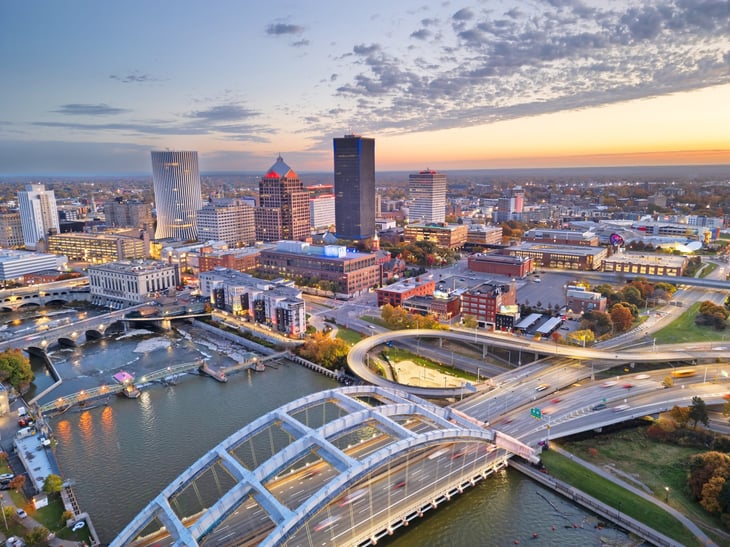 Rochester, New York, on the Genesee River.