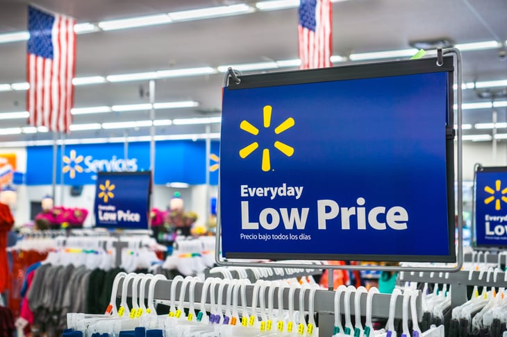 Inside Walmart store