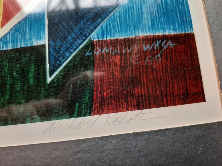 Signatures on a Michael Kabotie painting found at a thrift store