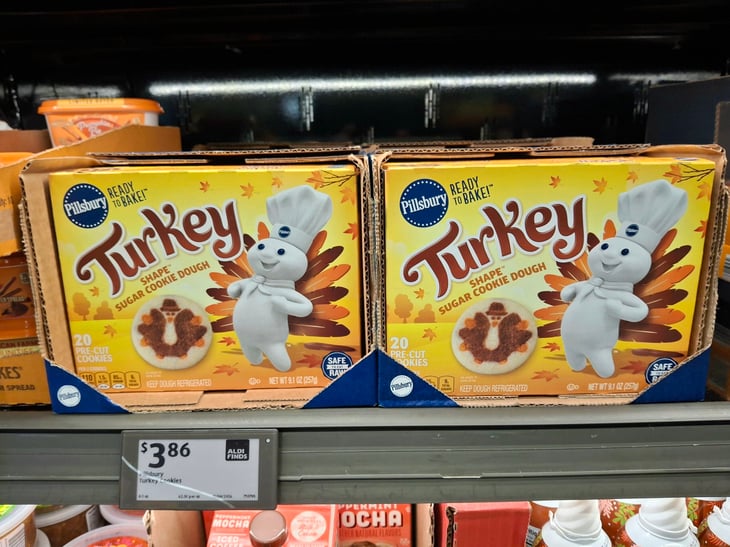 Pillsbury turkey-shaped cookies from Aldi
