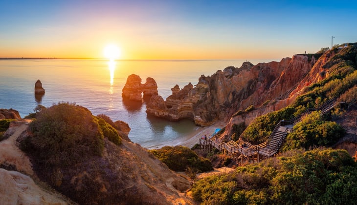 Rocky beach in Algarve Portugal