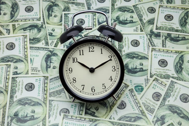 Clock with money