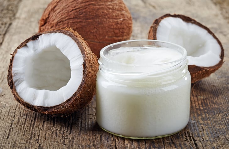 Coconut milk with raw coconuts