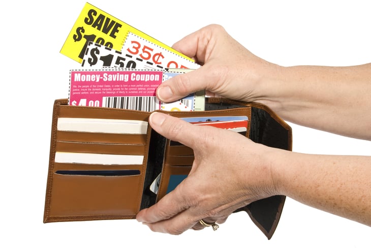 Wallet full of coupons