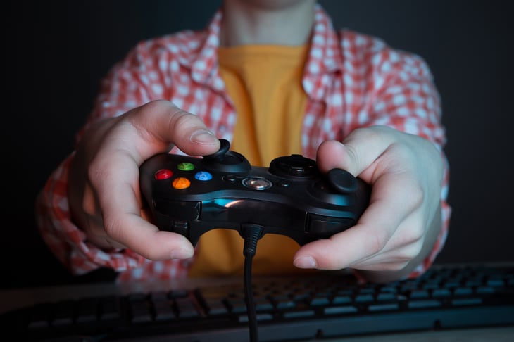 Guy with gaming control