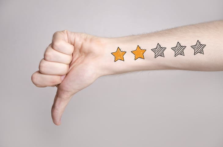 Thumbs down, two stars