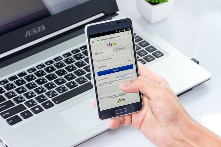 ebay app on a smartphone