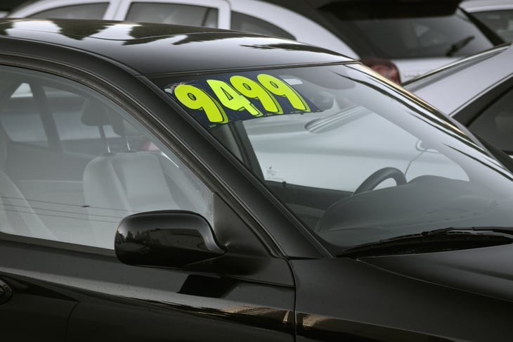 Used car on a lot