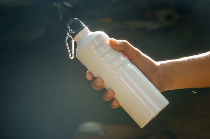 Metal reusable water bottle